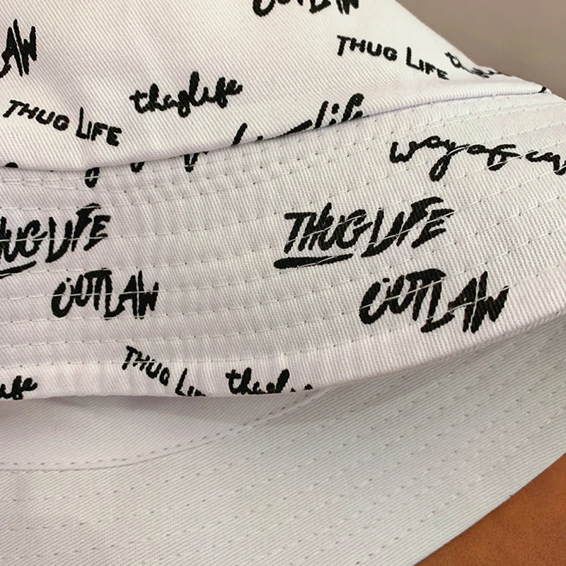 Fashion Graffiti Letters Print Cotton Bucket Hat For Men Women Double-sided Wear Wide Brim Sun Hats Soft Foldable Fisherman Caps sun hats fisherman hat denim bucket hats sunscreen hats bucket hats sun hat