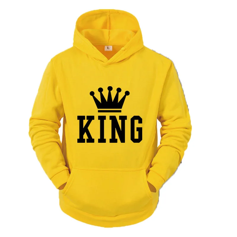

Мужская Флисовая Толстовка, Повседневная Толстовка с капюшоном, с принтом KING, весна-осень 2023