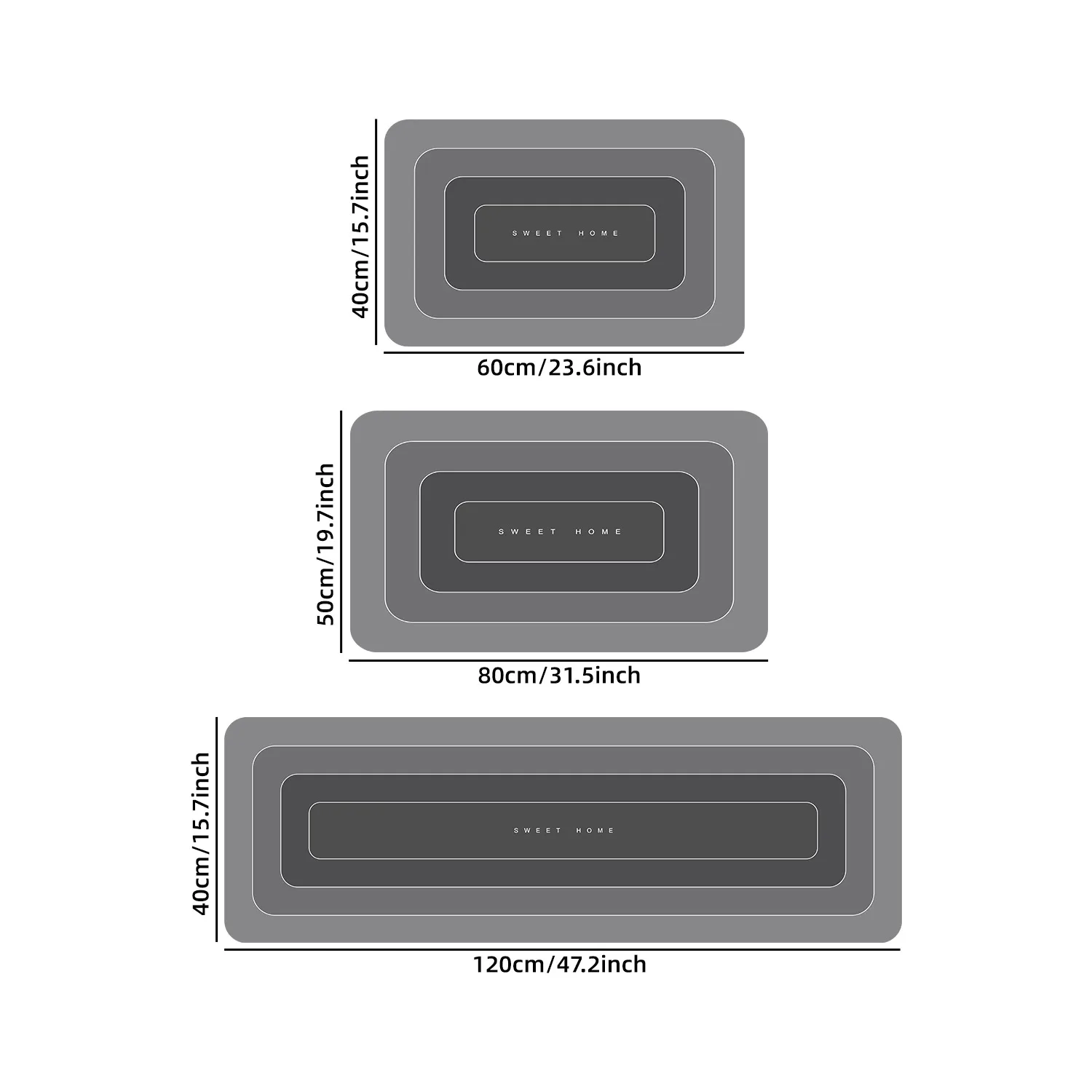 1PCS Kitchen Floor Mat Waterproof, Anti-skid, Anti-dirty Foot Mat Household Door Mat, Door Mat Carpet, Diatomite Door Mat BEST SELLERS