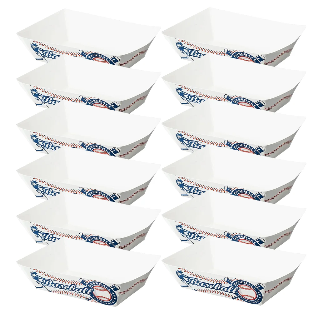 25 Pcs Daily Use Party Food Tray Trays Storage Containers White Cardboard Snack Boats