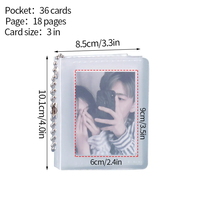 Small Photo Album Mini Photo Card with Keychain Collect Name Card Stickers  Holder Portable Keyrings Photo Book
