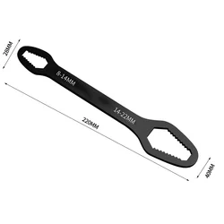 Double End Universal Multifunctional Self - Tightening Wrench Repair Tool (220mm Silver)