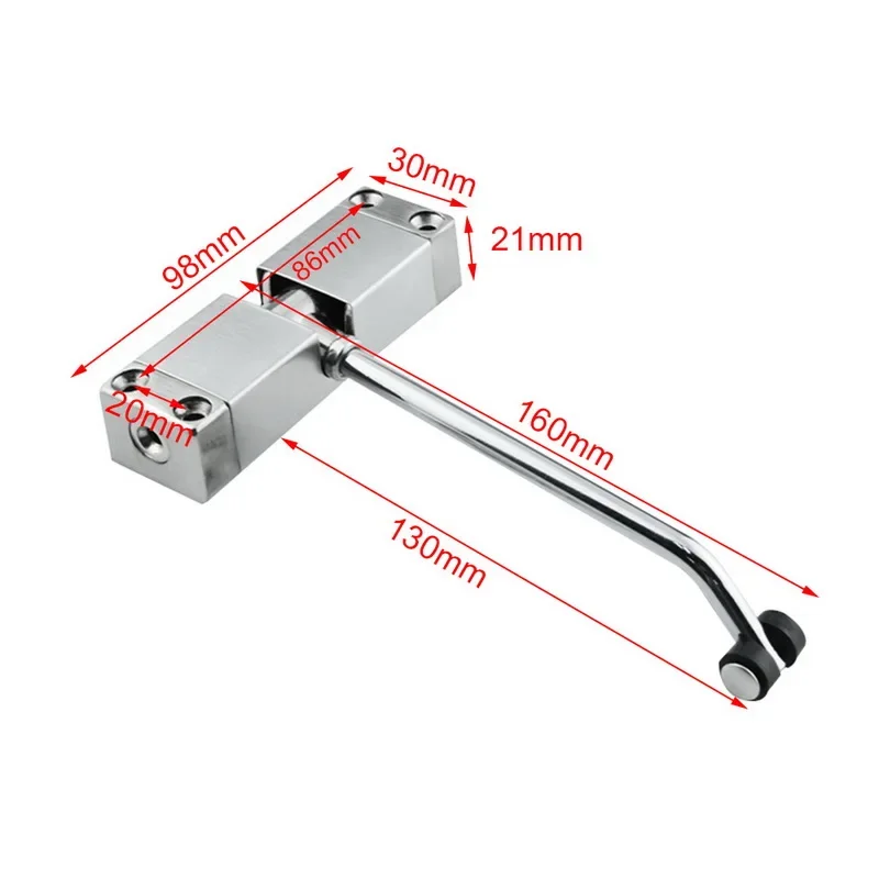 New Stainless Steel Automatic Mounted Spring Door Closer Adjustable Surface Door Closer Home Hardware