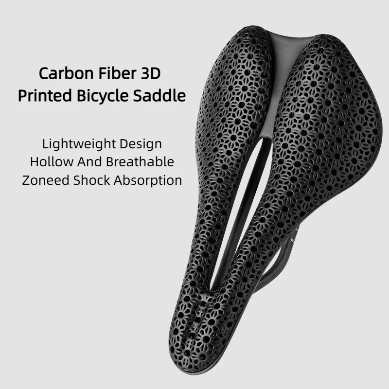 3D Printed Bicycle Saddle Lightweight Carbon Fiber Bicycle Seat Hollow Breathable Bicycle Racing Saddle For Road Bike MTB