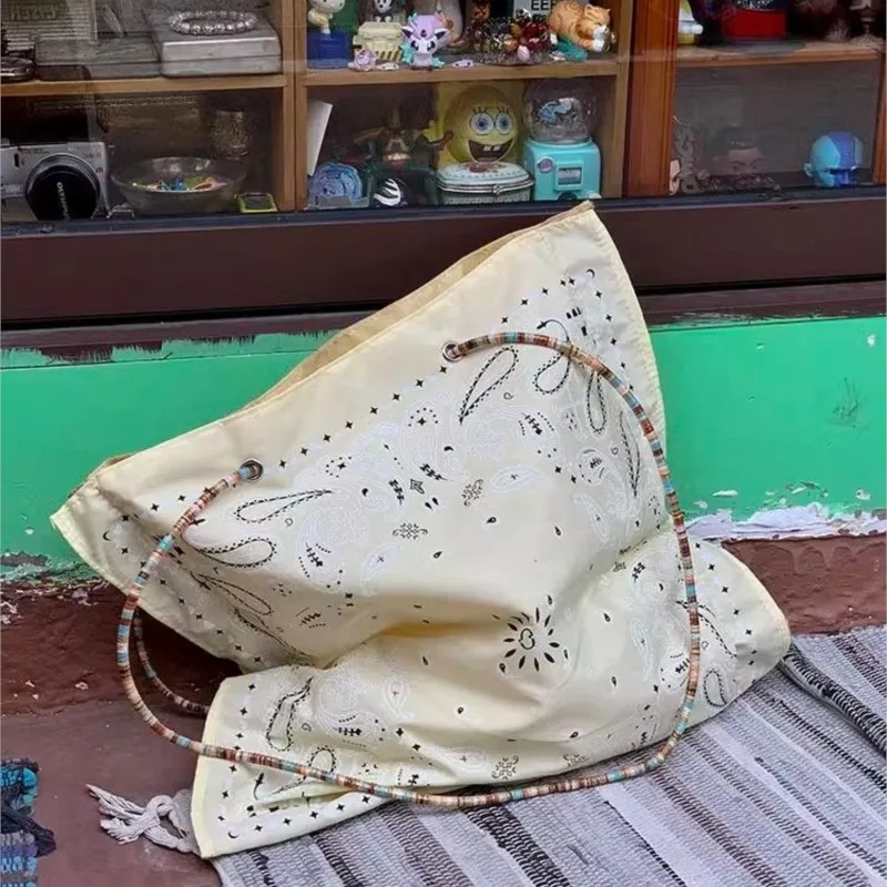 JIAERDI Flower Printed Canvas Shoulder Bags Women Fashionable Large Capacity Casual Underarm Tote Bag Versatile Handbag Bolsos