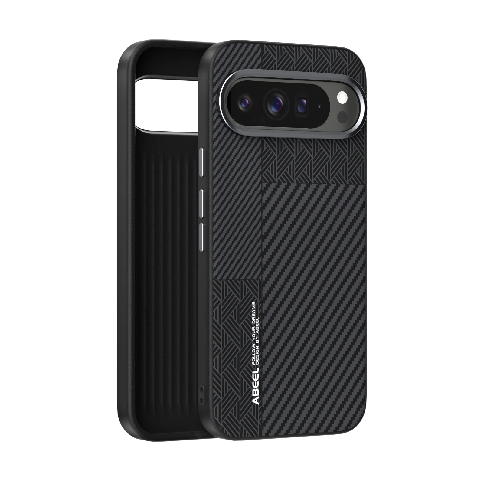 Premium Skin-Friendly Carbon Fiber Magnetic Charging Case with Metal Lens Protection and Anti-Drop Cover
