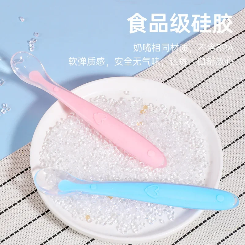 Baby Silicone Spoon Learning Spoon Set Stars Tableware Kids Soft Silicone Feeding Training Baby Reborn Utensils