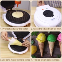 Electric Egg Roll Maker Crispy Omelet Mold Crepe Baking Pan Pancake Bakeware DIY Ice Cream Cone Machine Pie Frying Grill Sonifer 2