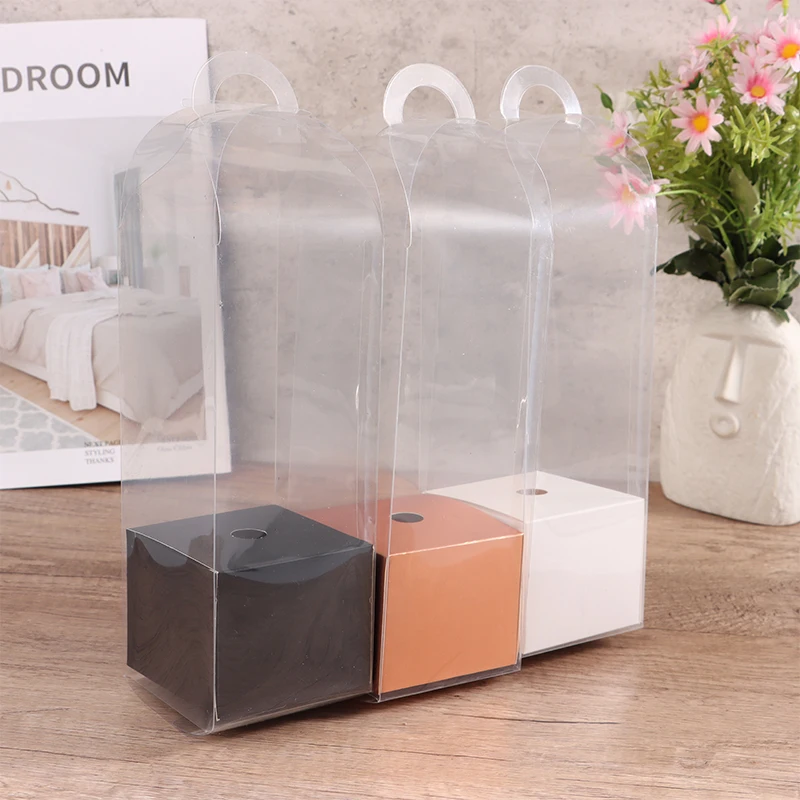 투명 장미 꽃 상자 플라스틱 케이크 포장 상자, 플로리스트 포장 상자, DIY 웨딩 발렌타인 데이 선물 상자, 1PC