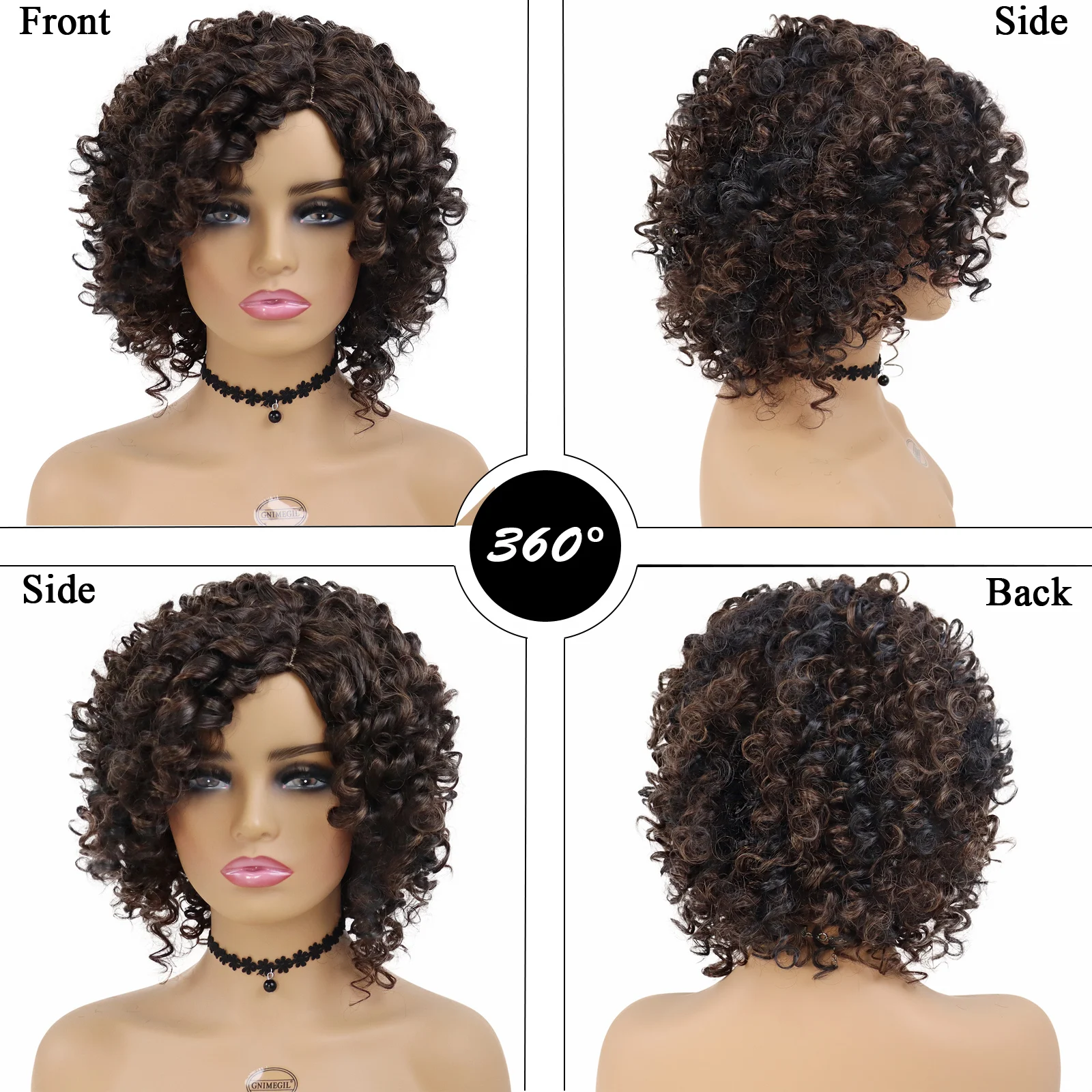 feminino afro kinky encaracolado peruca feminino cosplay