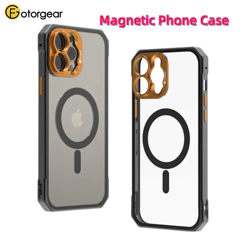 

Fotorgear Magnetic Phone Case Metal Protective Phone Case for iPhone14 13 12 Pro Max Plus for 17mm Phone Lens