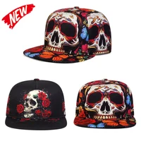 New Fashion Printed Skull Adjustable Snapback Cap Unisex Outdoor Sport Baseball Cap Man Hot Sale Hip Hop Baseball Hat 1