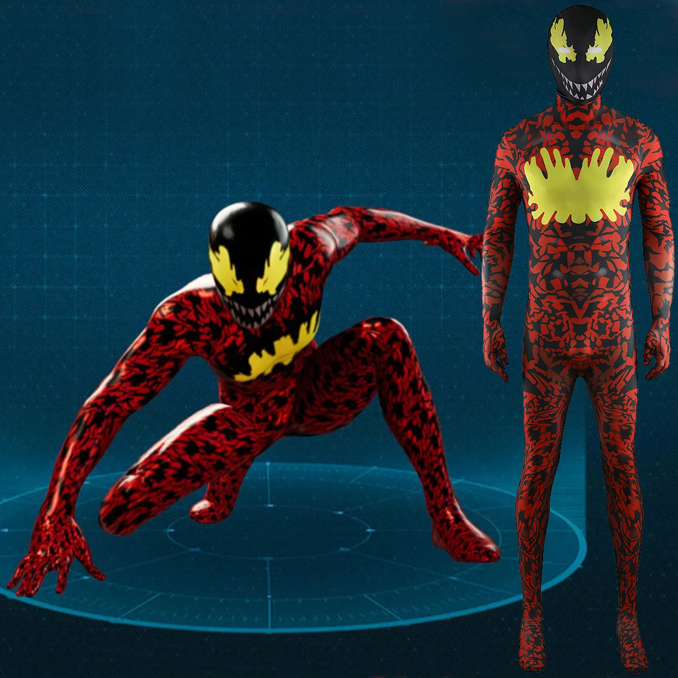 

Carnage Cosplay Costume Superhero Spandex Zentai Suits Superhero Bodysuit Jumpsuit Halloween Costume Adult Kids