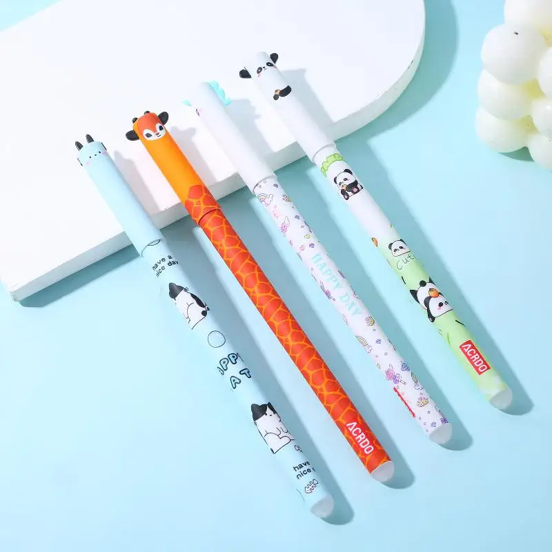 6/8/10 Pcs Cute Writing Tools Animal-Shaped Erasable Pens For Journaling Writing Office Supplies Gift Ideas Office Stationery - 2