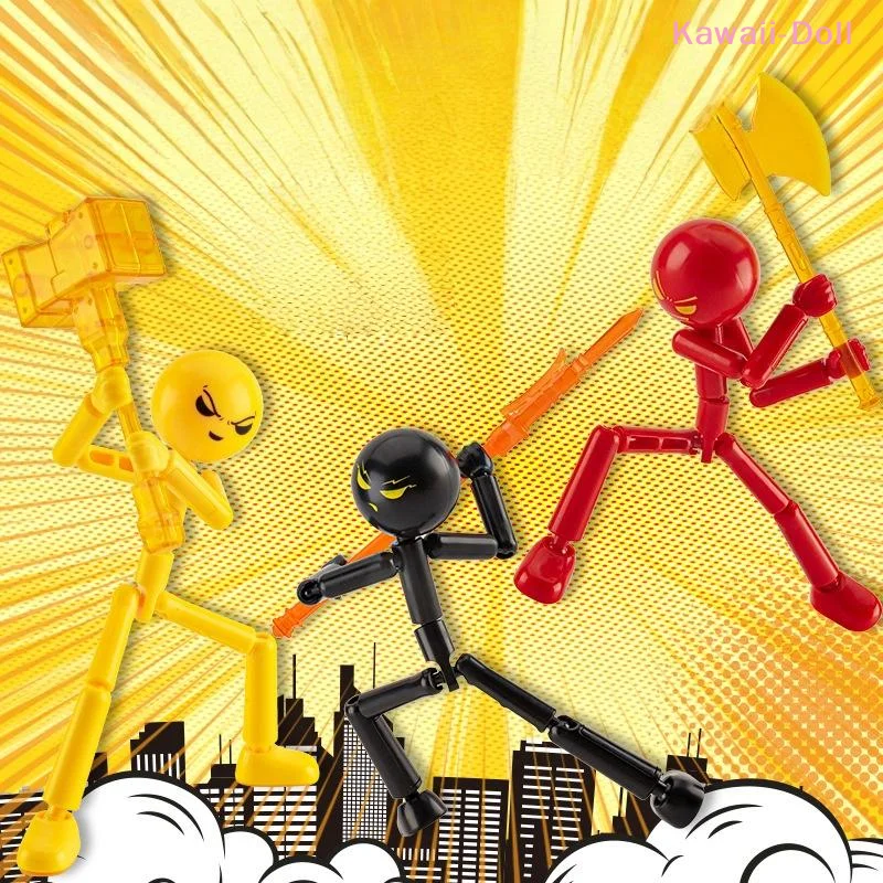 1세트 이동식 3D 프린팅 마네킹 참신한 액션 피규어 스틱맨 조립식 로봇 다관절 스틱맨 장난감