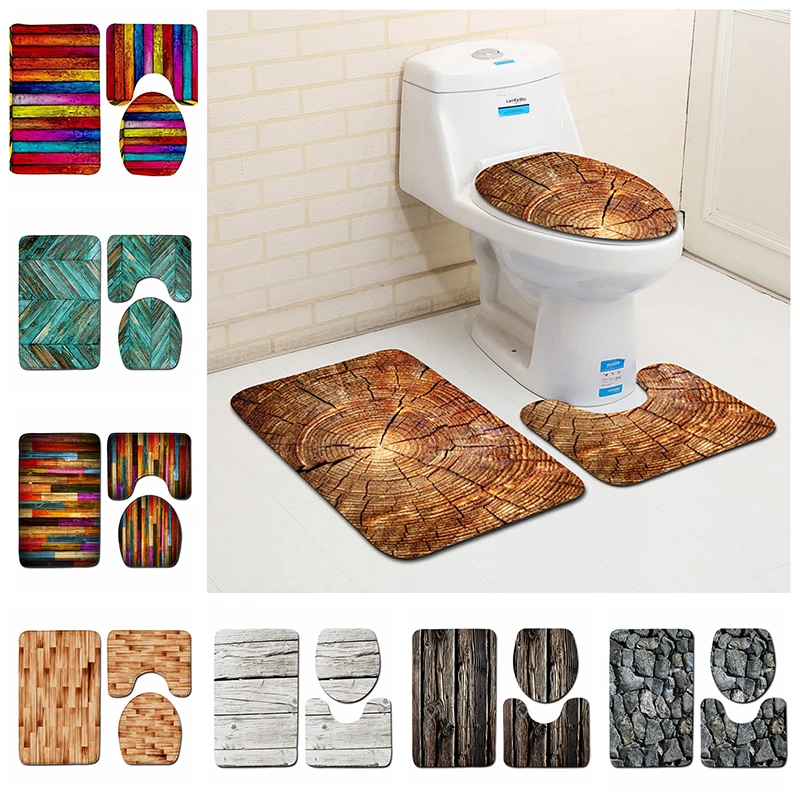 

3 шт. Набор ковриков для ванной, нескользящий коврик для туалета, коврики для ванной и душа, коврики для крышки туалета, коврики для гостиной и спальни, коврик для ног