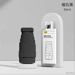 Compact Mini Portable Umbrella - Foldable, Lightweight, UPF50+ Sun & Rain Protection Parasol (Obsidian Black)