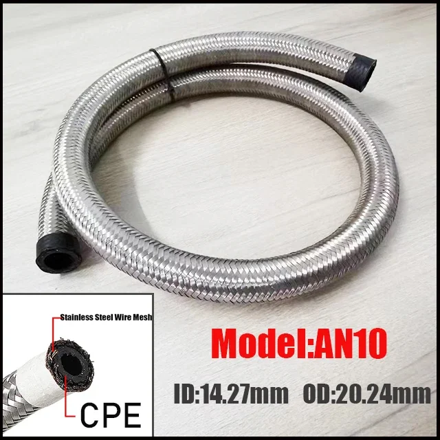AN6 Fuel Hose Kit - 16Ft Nylon Braided Line + 10 Fitting Adapters + Clamps For Oil/Gas/Cooler