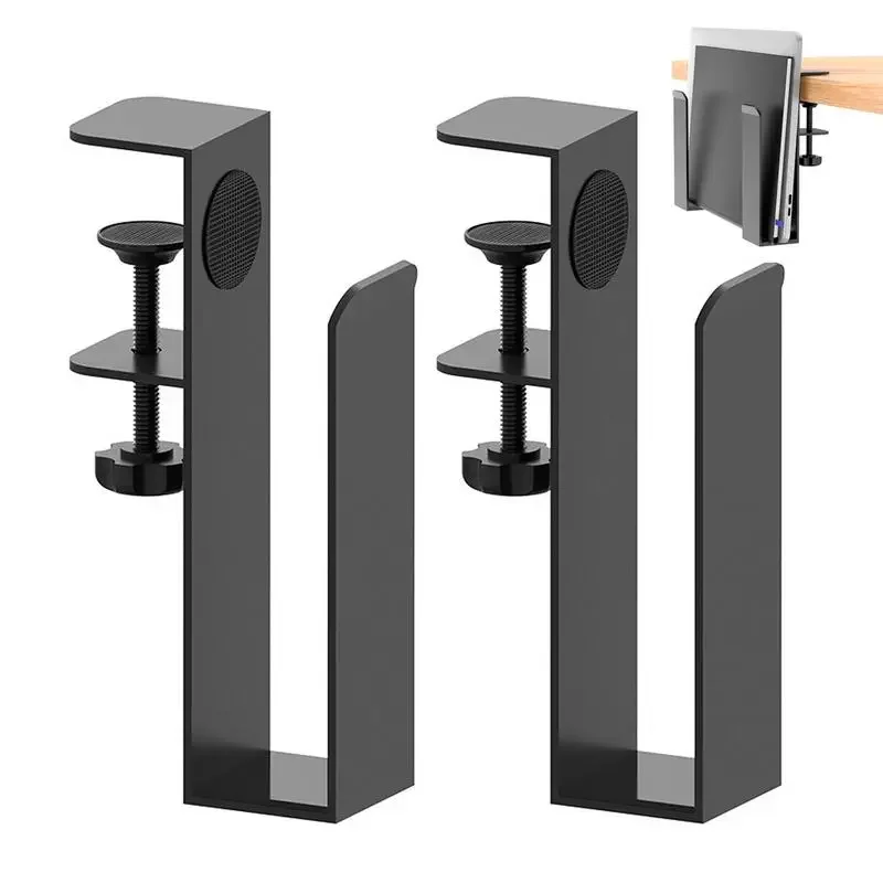 Laptop Stand Desk Side Storage No Drill Laptop Desk Mount Clamp on Shelf Hangable Organizer Laptop Holder for Home Office Files laptop stand