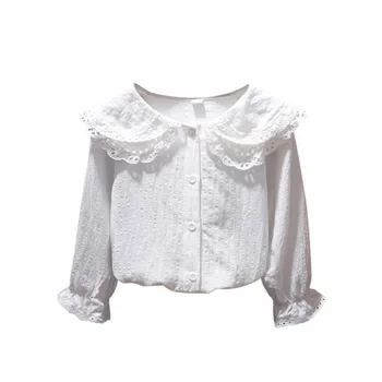 Girls Lapel Flare Blouse 1