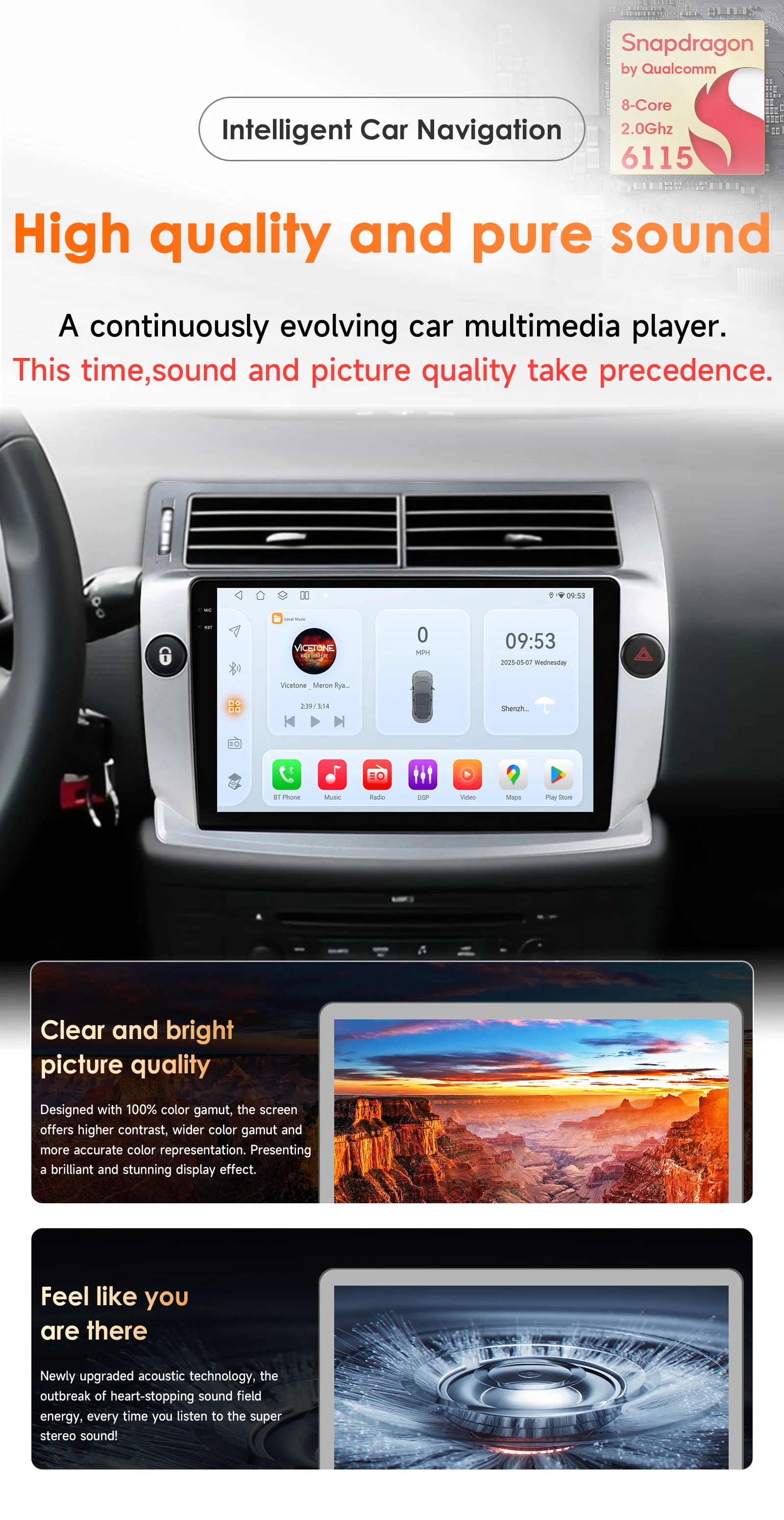 2Din Android13 Autoradio für Citroen C4 C-Triomphe C-Quatre 2004-2009 Auto-Multimedia-Player Intelligenter Bildschirm Autoradio Carplay – Detail 2