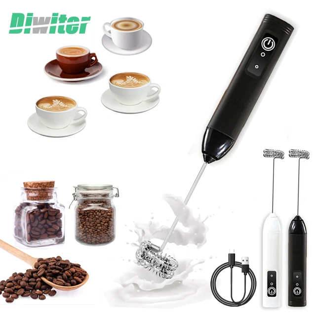 Diwiter électrique mousseur à lait batteur à oeufs portatif mousseur cafetière mélangeur électrique mélangeur Mini mélangeur Portable outil de cuisine 1