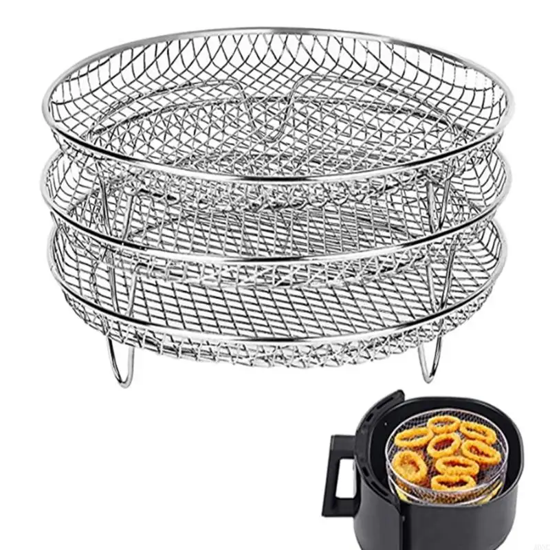 A0NC Air Fryer Rack Stainless Steel Multi-Layer Dehydrator Rack Air Fryer Accessorie