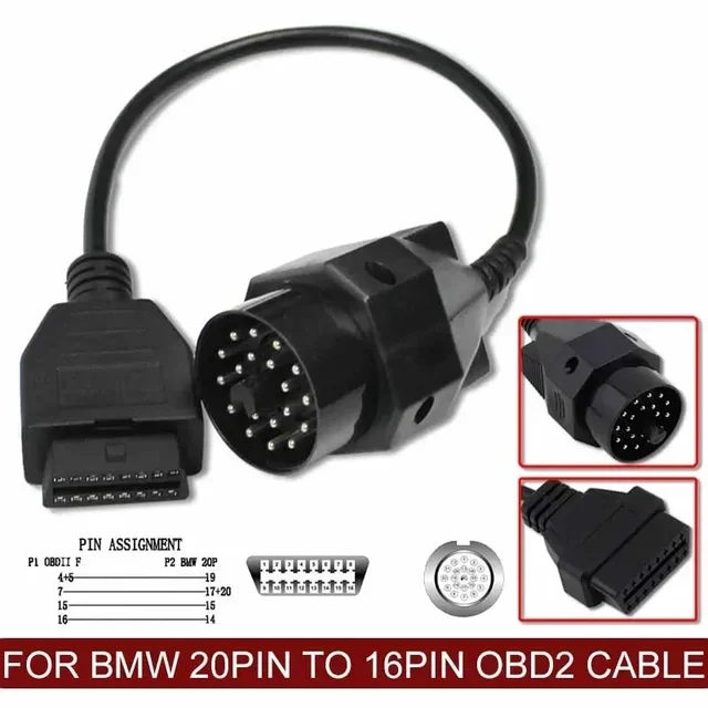 Outils de diagnostic de l'adaptateur OBD OBDII pour BMW, câble 20 ...