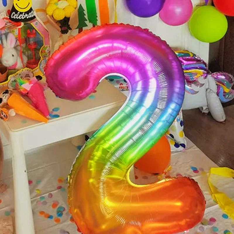1pc 16 zoll Gradienten Regenbogen Gelee Ballon 0-9 Geburtstag Party Hochzeit Baby Dusche Festival Dekoration Luftballons