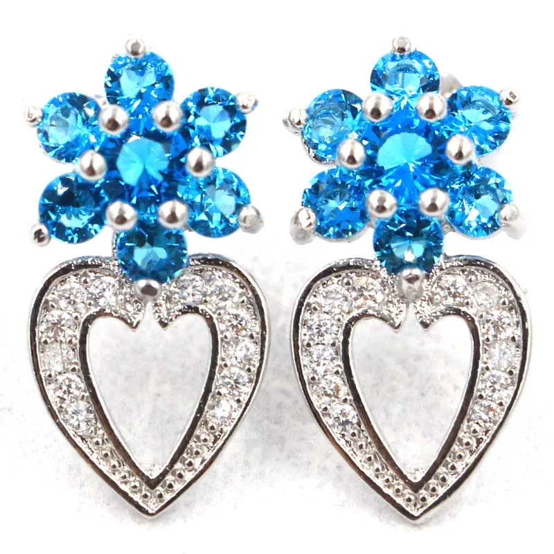 Customized 925 SOLID STERLING SILVER Earrings Stunning Aquamarine Pink Kunzite Smoky Topaz Swiss Blue Topaz CZ Woman's Party