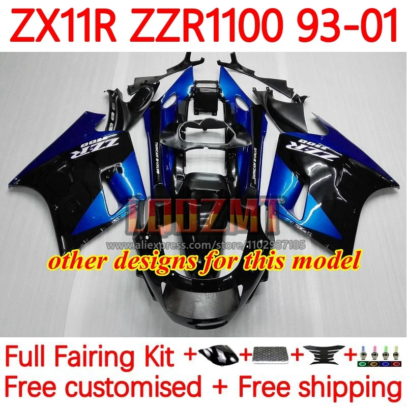 ZX-11R For KAWASAKI NINJA ZX 11R ZX11 R ZZR1100 ZX11R 1993 1994 1995 1996  ZZR 1100 97 98 99 00 01 Fairing 74No.72 Grey black