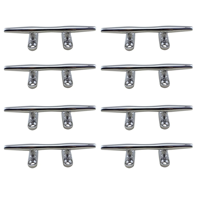 

5 Inch Stainless Steel Boat Deck Hollow Open Base Cleat Flush Mooring Cleat For Marine Yacht Ship Deck Rope Cleats Durable 8PCS