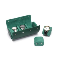 Embers vert montre rouleau 1 2 3 fentes luxe véritable montre boîte de rangement sac de voyage boîtier de montre boîte-cadeau pour Rolex 5