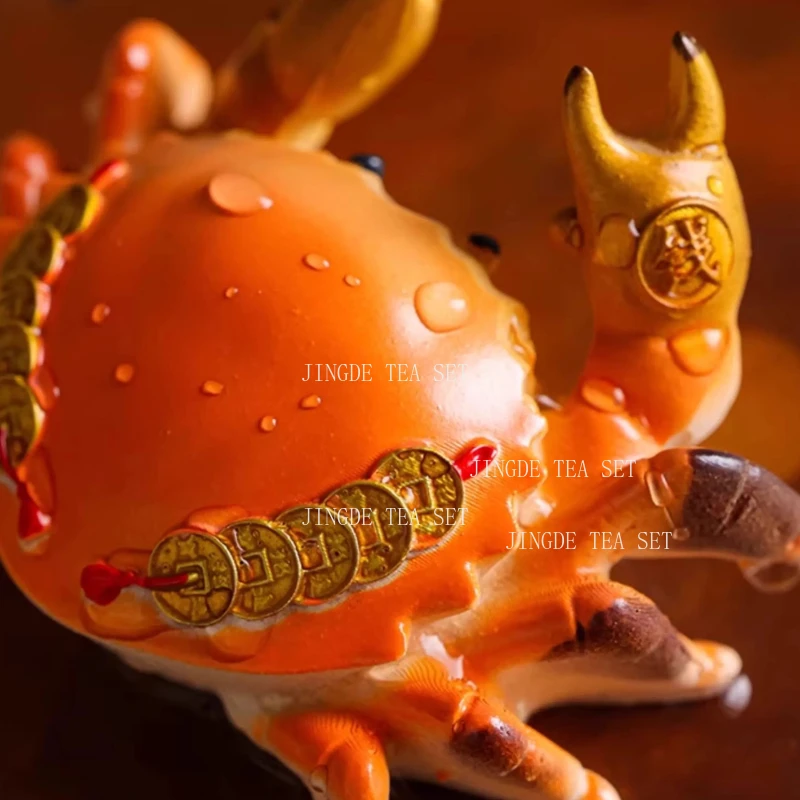 1pcs Crab Color Changing Tea Pet Nourishing Resin Cute Tea Play Home Chinese Tea Ceremony Accessories Desktop Decoration