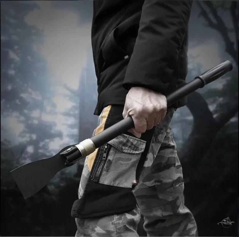 Manganese Steel Small Pickaxe Foldable Engineer Pickaxe Portable Tool Outdoor Camping and Soil Excavation Garden Hand Tools