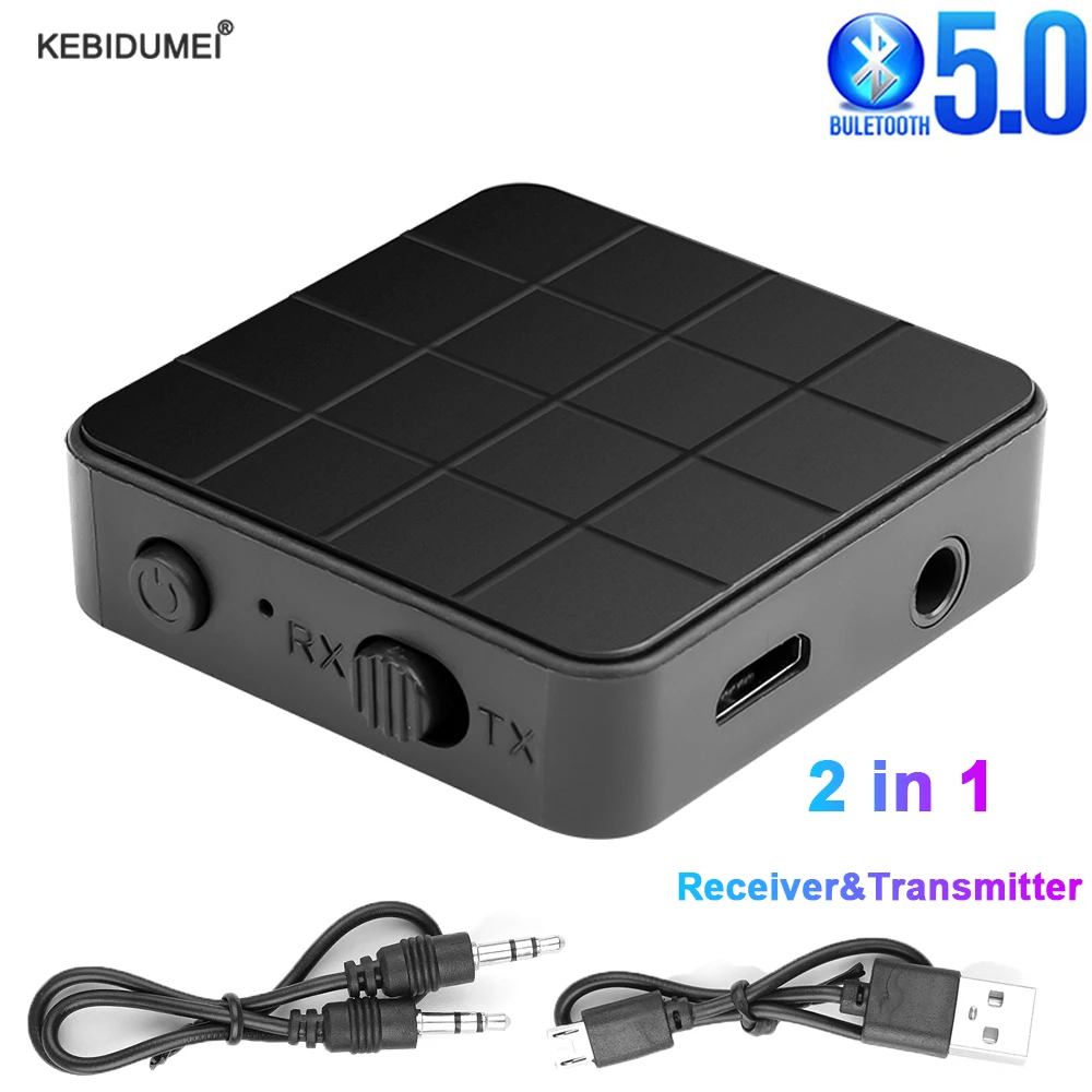 

Bluetooth Receiver Transmitter Wireless Audio Receiver Transmitter Bluetooth 5.0 Adapter With 3.5MM Jack AUX For PC Car Speaker