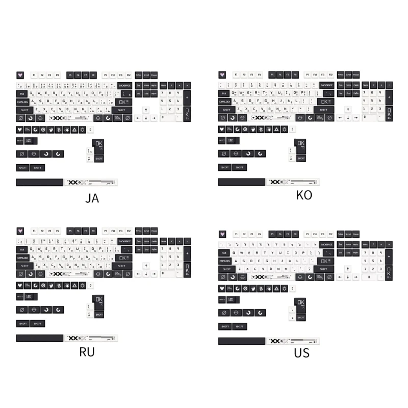 

Thick pbt Keycaps 128 Keys XDA CSgo Keycap Set For Mechanical Keyboard English/Japanese/ Korean/ Russian New Dropship