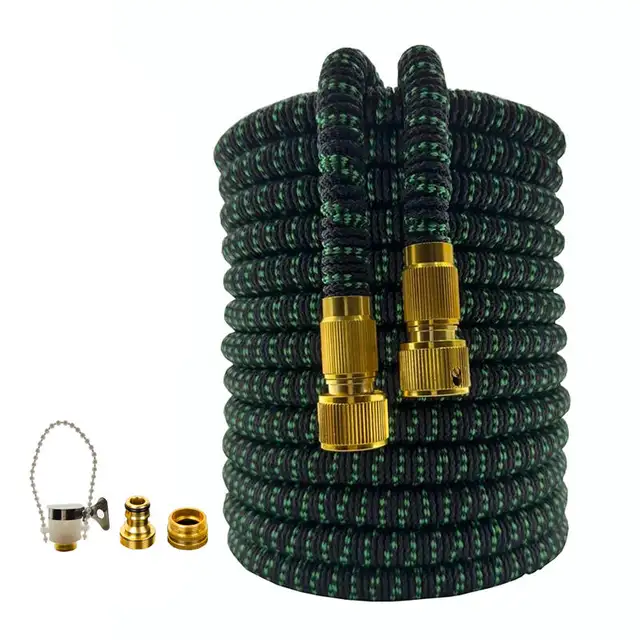 สายยางรดน้ำอเนกประสงค์ สำหรับสวน ลานบ้าน ท่อฉีดน้ำแบบยืดหยุ่น ท่ออเนกประสงค์แรงดันสูง สำหรับล้างรถ ขนาด 25 ฟุต-100 ฟุต 1