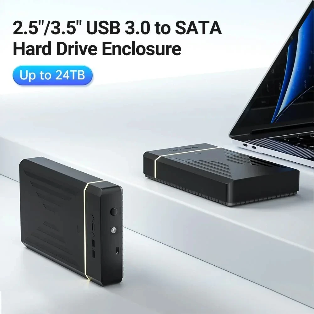 ACASIS HDD 케이스 2.5/3.5인치 하드 드라이버 인클로저 어댑터 24TB 용량 USB 3.0 - 2.5'' 3.5'' HDD/SDD용 SATA HDD/SSD 케이스 ?