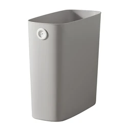 Compact Plastic Wastebasket with Open Top (Grey)