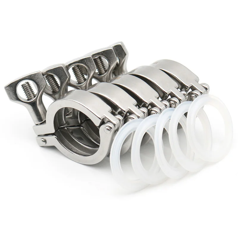 0.5 1.5 2 3 4 50.5mm25.4mm34mm64mm91mm119mm Stainless Steel Sanitary Tri Clamp Clover For Ferrule Homebrew Pipe Fittings