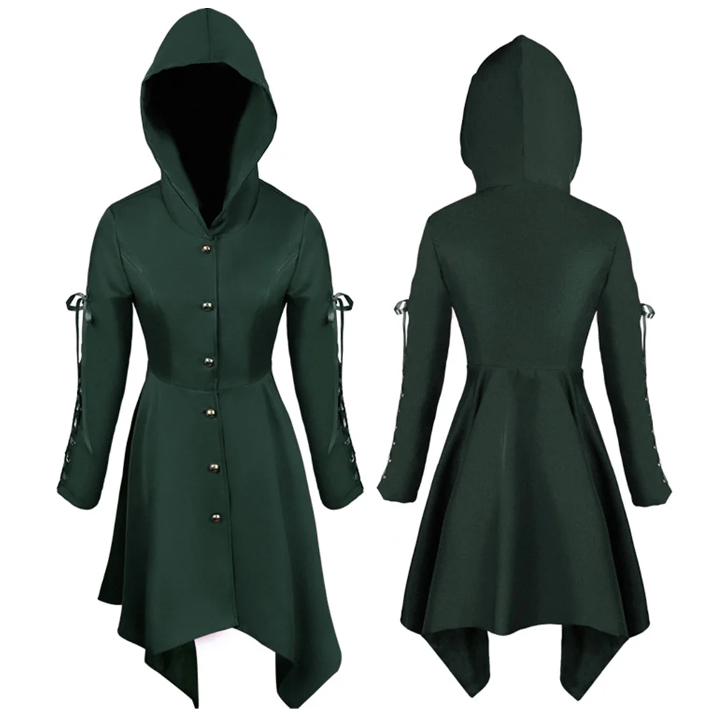 

Women Medieval Gothic Punk Coat Female Cosplays Costume Outfit Middle Ages Costume For Women Halloween Carnival Disguise Suit