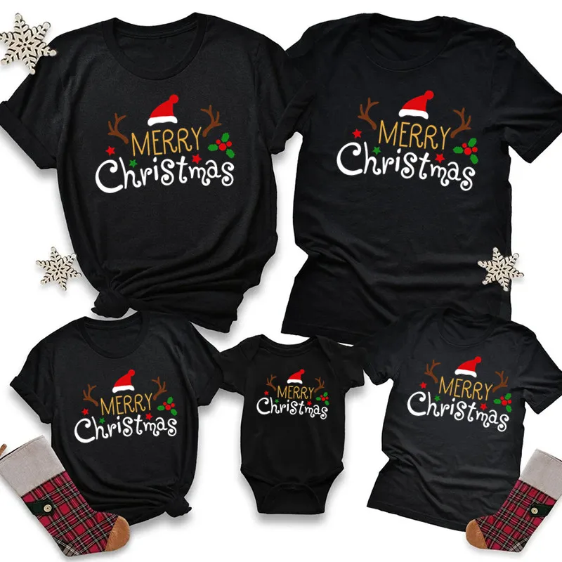 thumbnail image 1 of Conjunto de camiseta navideña a juego para toda la familia 2022 Ciervo Adulto Niño Bebé Conjuntos navideños a juego para toda la familia Conjuntos navideños a juego para toda la familia, 1 of 5