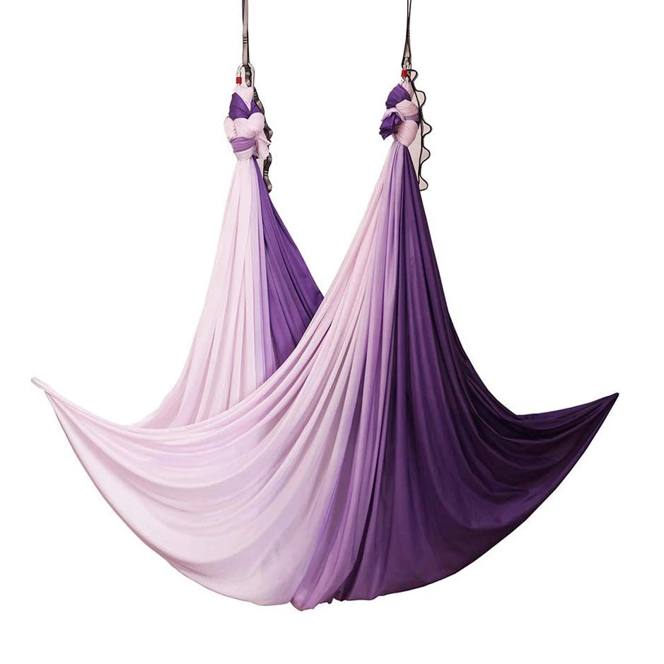 

Bilink 6 kinds Rainbow color 5m High Strength anti-gravity yoga hammock aerial silks yoga swing