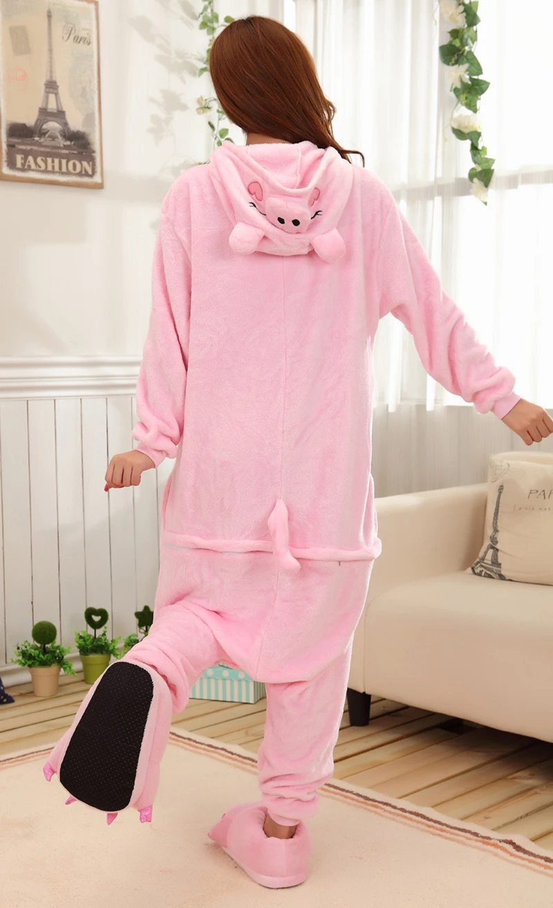 New Pig Onesies Unisex Kigurumi Animal Women's Pajamas Adults Winter Warm Sleepwear Anime Costumes Pink Cute Cartoon Jumpsuits