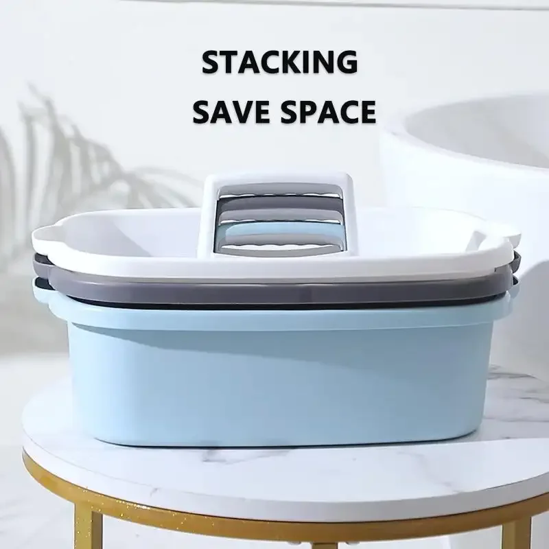 Cleaning Supplies Caddy Portable Shower Basket Supply Organizer with Handle Plastic Bucket Tool Storage Dark Gray