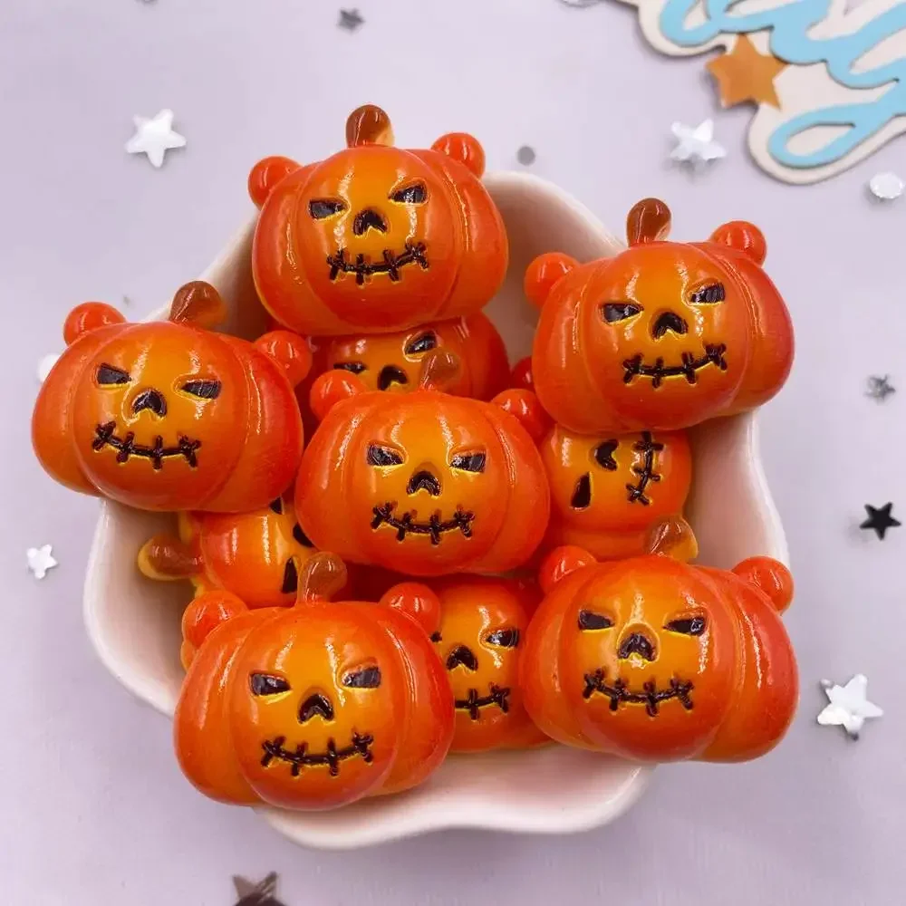 100 Pcs Halloween Resin Charms - Gothic Pumpkin Skull Ghost Charms For Nails, DIY & Crafts