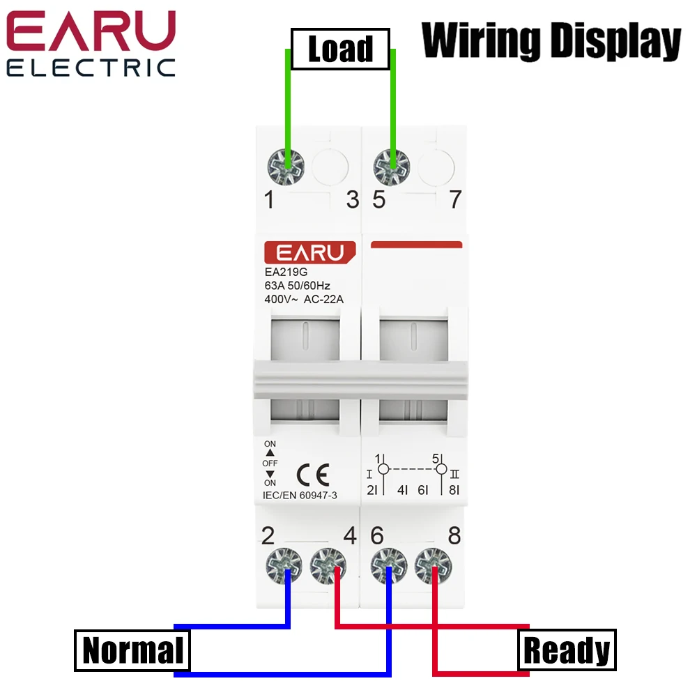 2P 40A 63A MTS Dual Power Manual Transfer Interlock Circuit BreakerDin Rail Isol