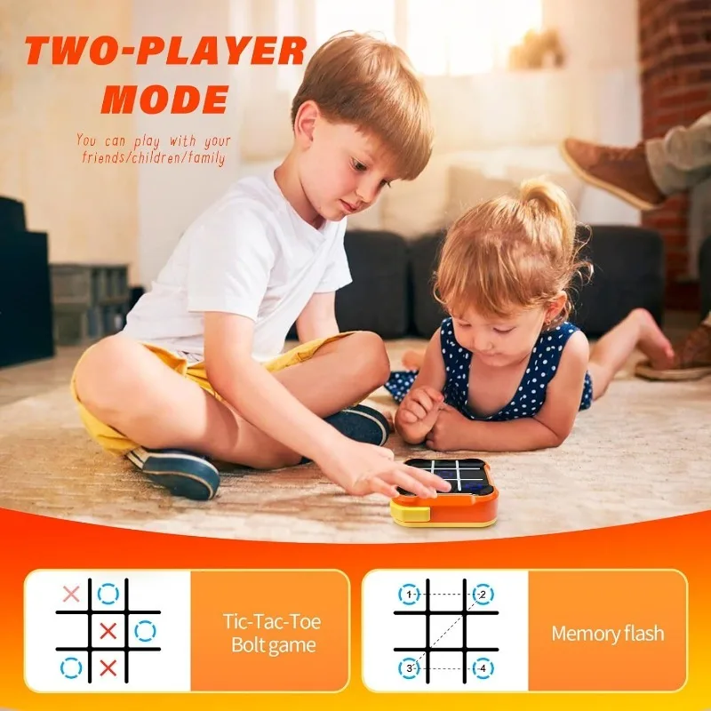 USB Rechargeable Electronic Tic-Tac-Toe Game Board Ease of Mobility Chessboard Improve Reaction Ability for Kids Gifts Toys