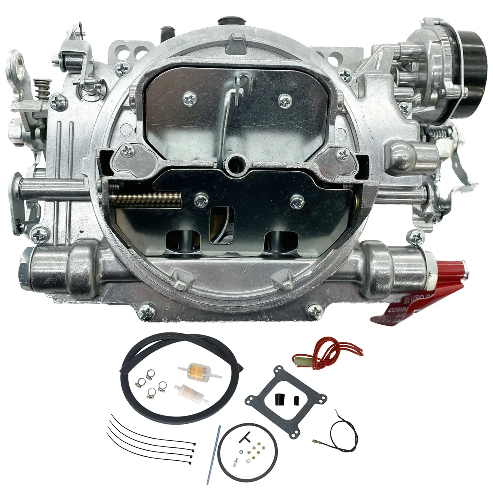 Motorcycle Carburetor Brush Cutter Carburetor 1906 4 Barrel Carburetor for AVS2 Series 650CFM Annular Booster Satin Finish Electric Choke Type